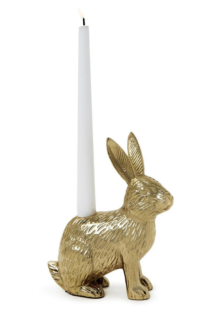 Golden Rabbit Taper Candleholder