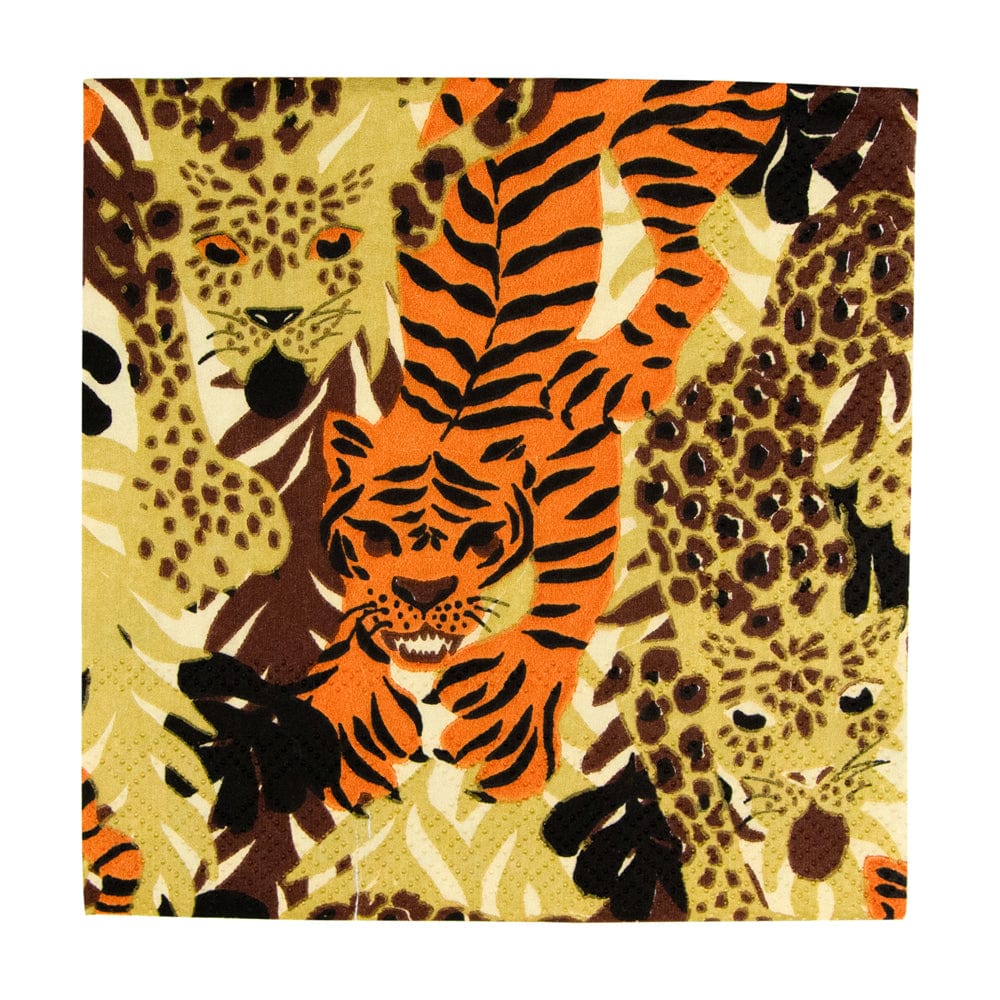 Caspari Wild Cats Napkins - Cocktail and Guest