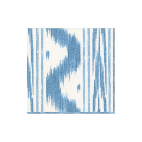 Caspari Toile De Nantes Blue Paper Linen Napkins - Cocktail and Guest