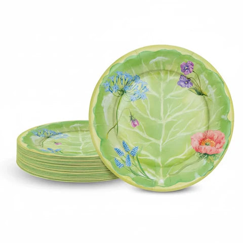 Floral Majolica Salad and Dinner Plates