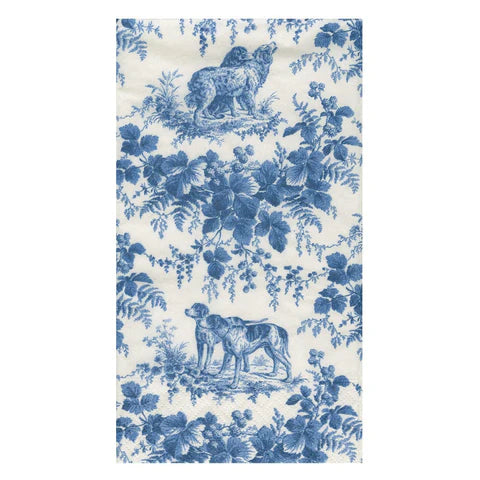 Caspari Hunting Toile Blue Napkins - Guest and Cocktail
