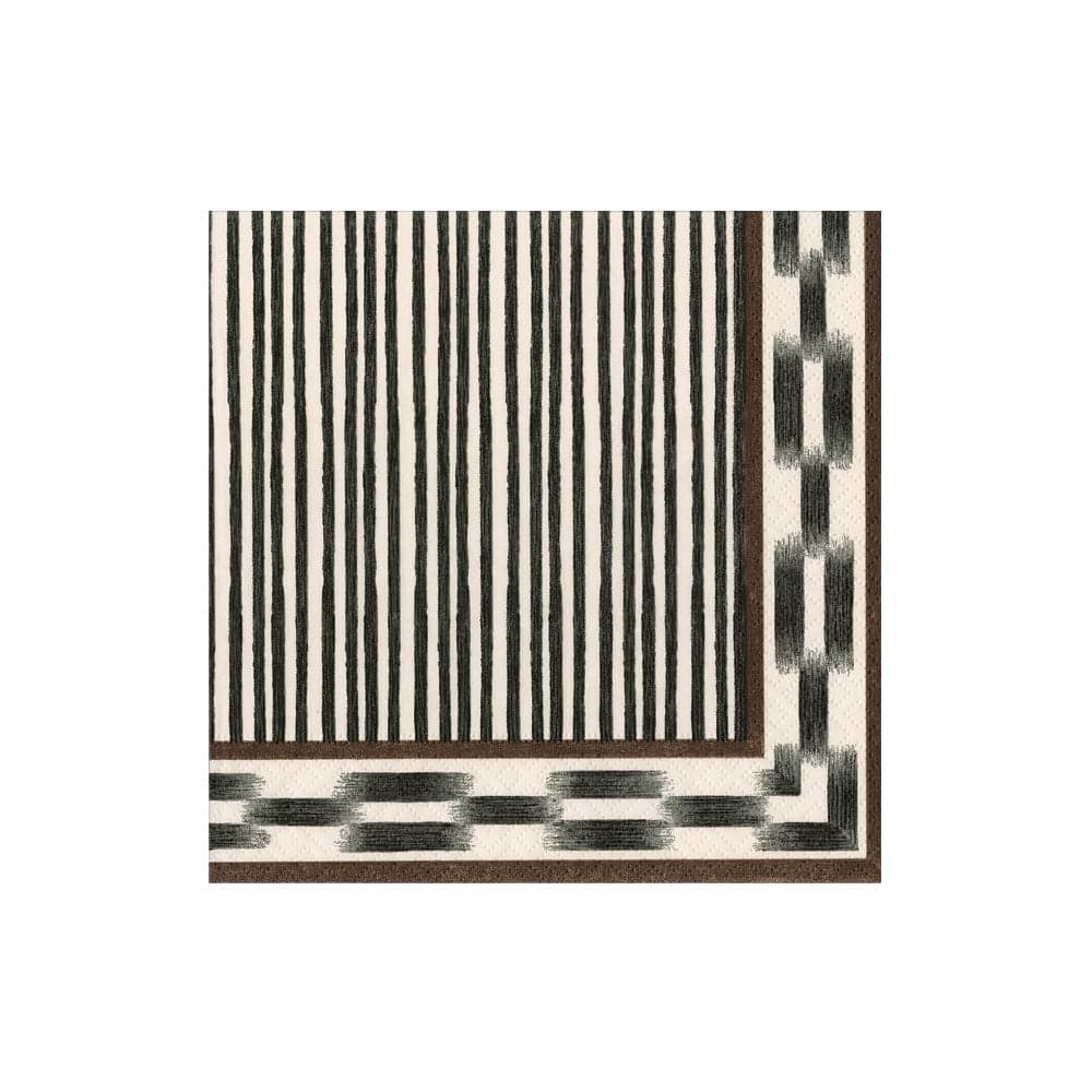 Boho Stripe Black Cocktail Napkin and Guest Towel