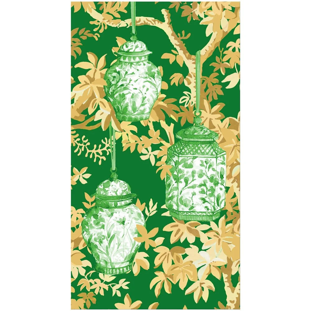 Ginger Jars Dark Green Guest Towels Package of 15