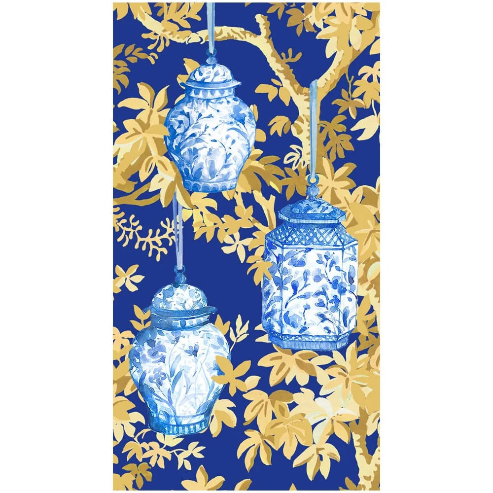 Ginger Jars Dark Blue Guest Towels Package of 15