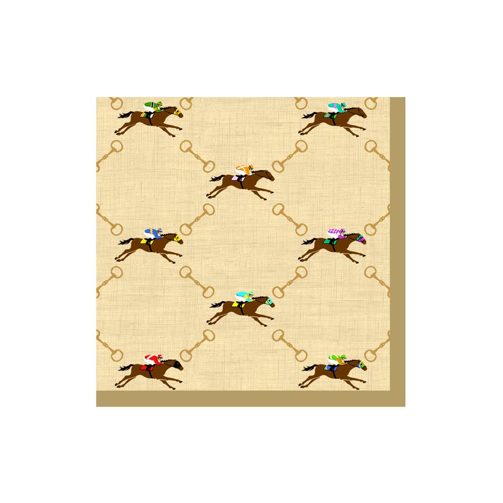 And They're Off Linen Paper Napkins - 2 Sizes | Guest and Cocktail