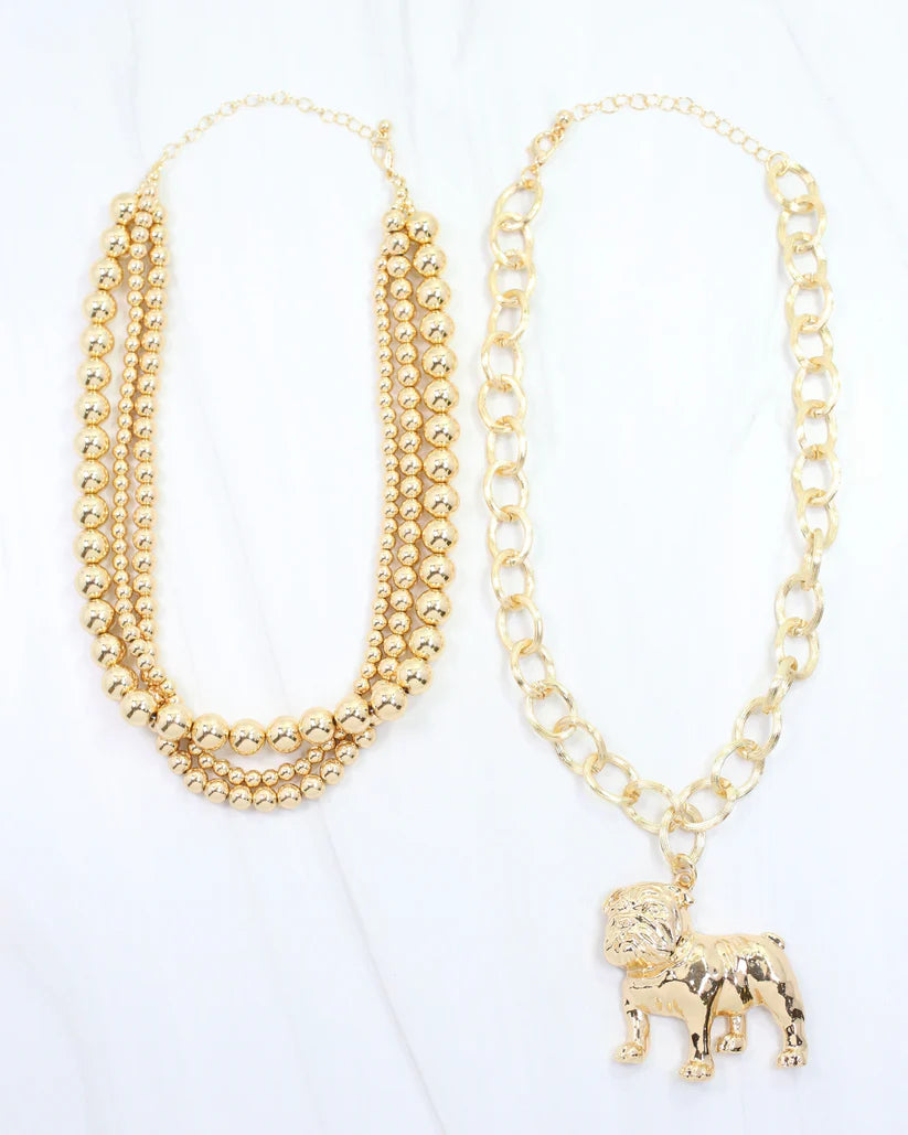 Bree Beaded Layered Necklace Standing Dog