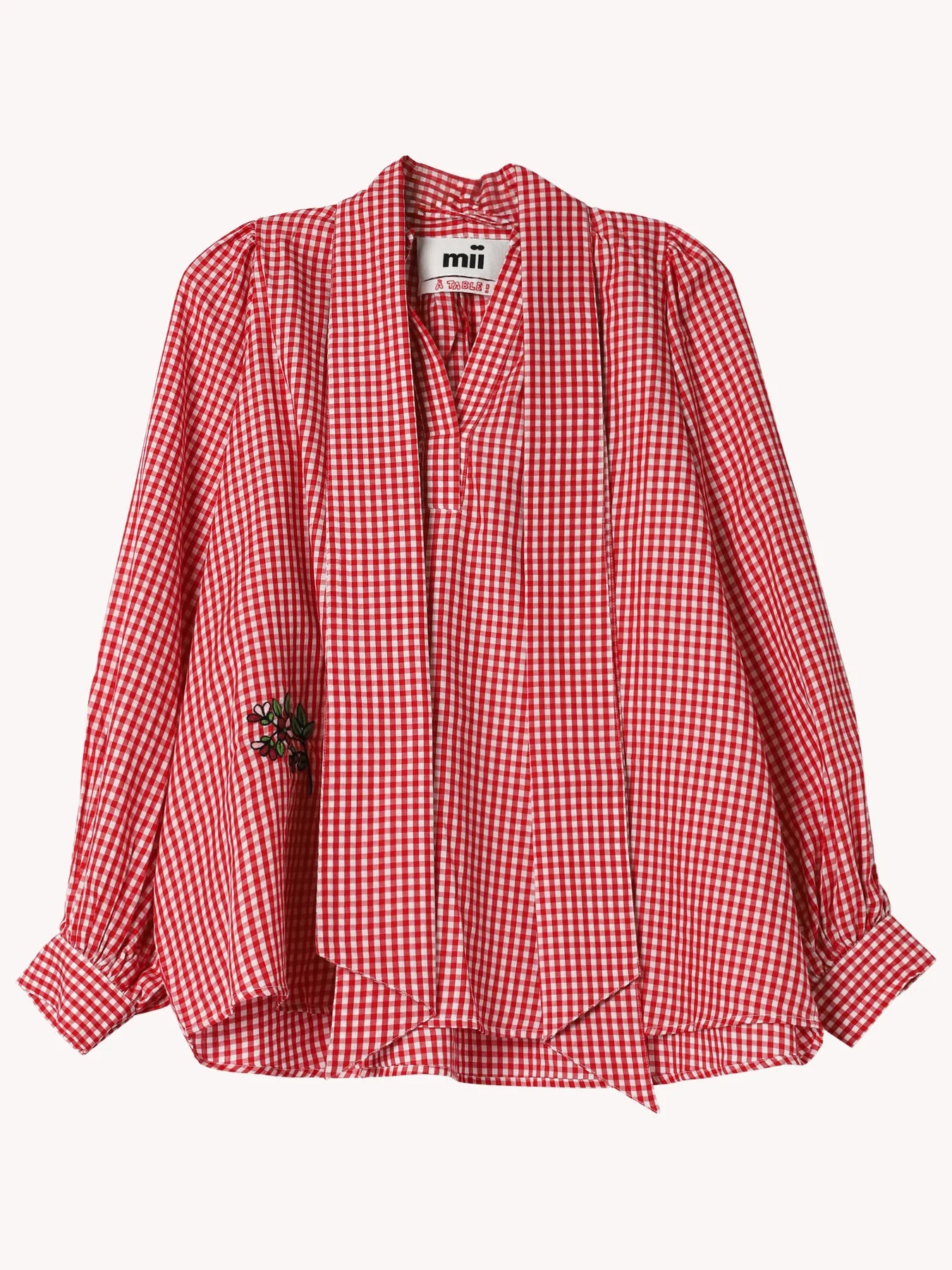 MII Claudie Hand Embroidered Blouse - Red