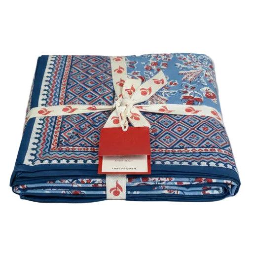 Pomegranate Grecian Palm Red, White & Blue Tablecloth - 2 Sizes