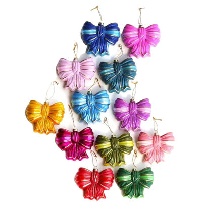 Satin Bow Ornaments - 12 Colors