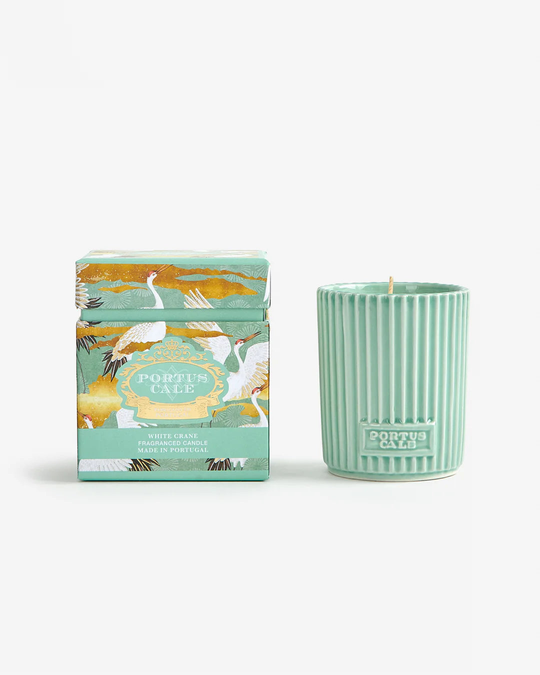 Portus Cale White Crane Candle