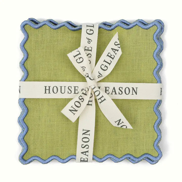 Linen Square Cocktail Napkin Set - 4 Colors