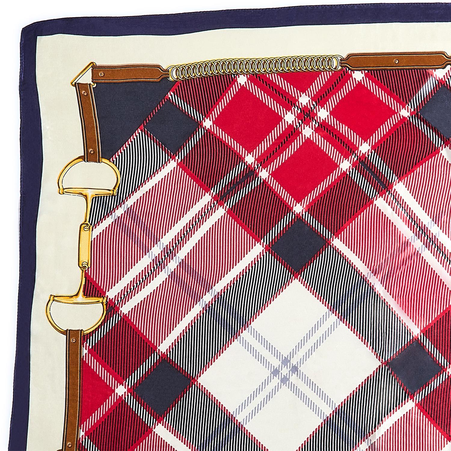 Tartan Silky Scarf | Red Plaid and Green Plaid