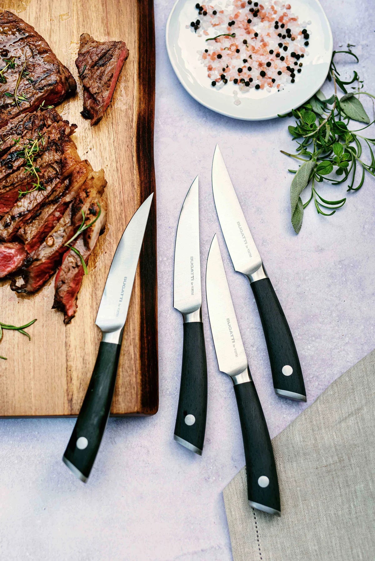 Vietri Coltelli Marbled Steak Knives | Brown and Black