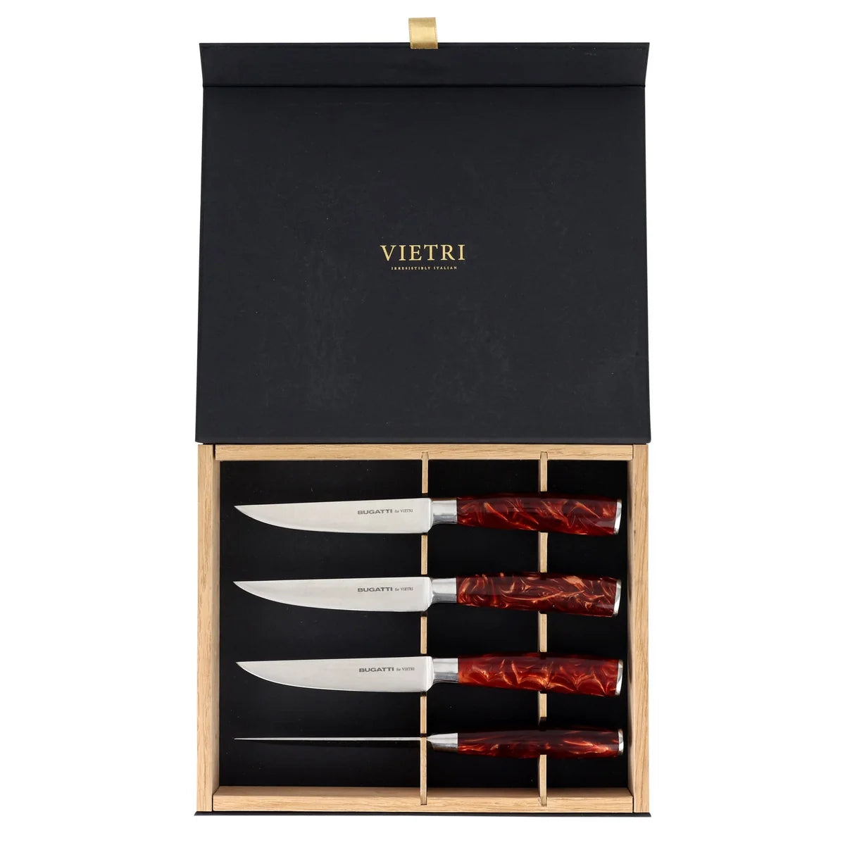 Vietri Coltelli Marbled Steak Knives | Brown and Black