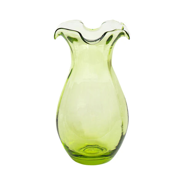 Vietri Hibiscus Glass Vertical Fluted Small Vase - Pink, Clear, or Green