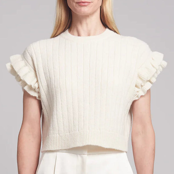 Tanya Ruffle Tank - Ivory