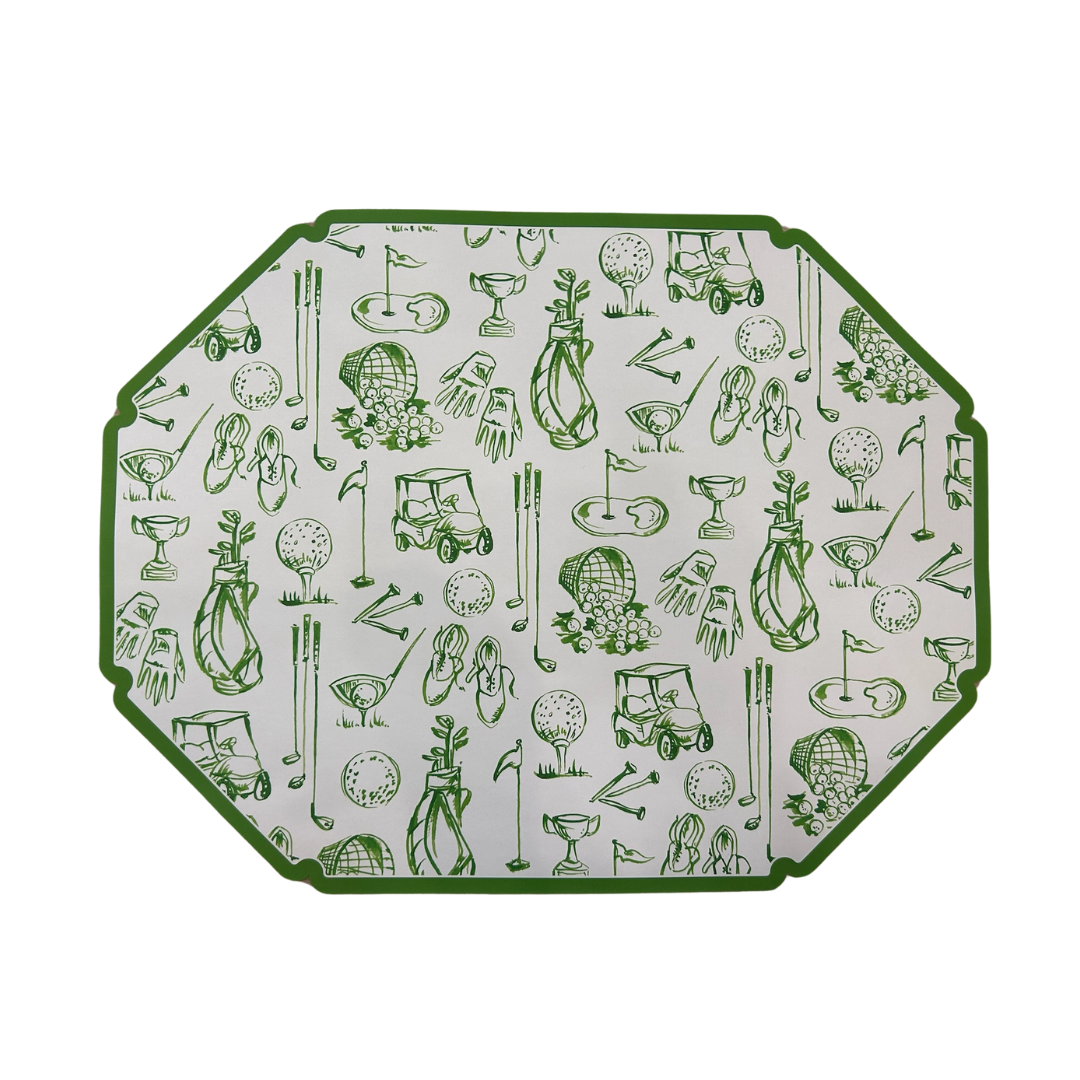 Green Golf Toile Die- Cut Placemat