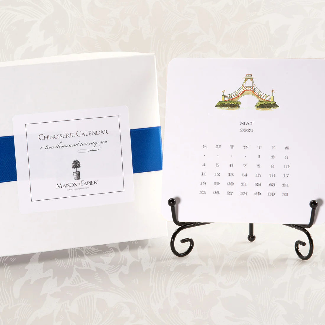 2026 Chinoiserie Calendar with Easel