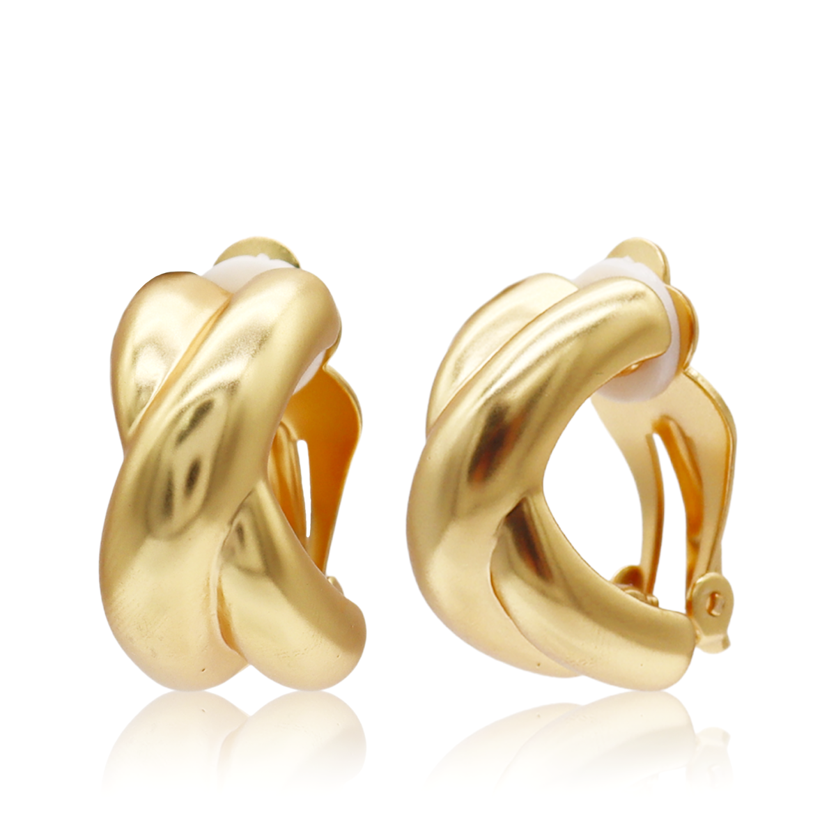 Criss Cross Clip - On - 24K Gold Plated