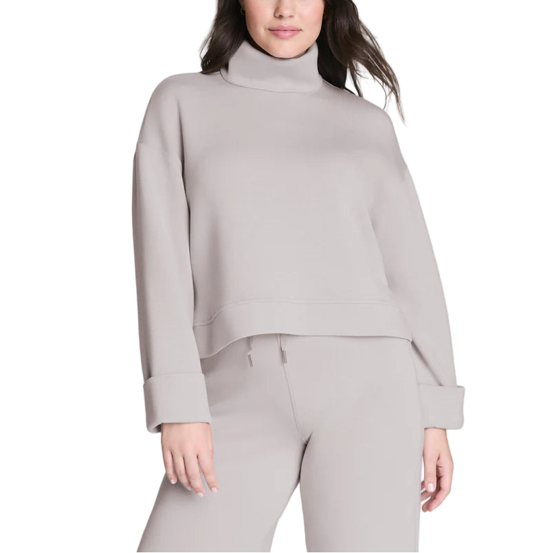 Spanx Long Sleeve Top Airessentials Cropped Turtleneck - French Grey