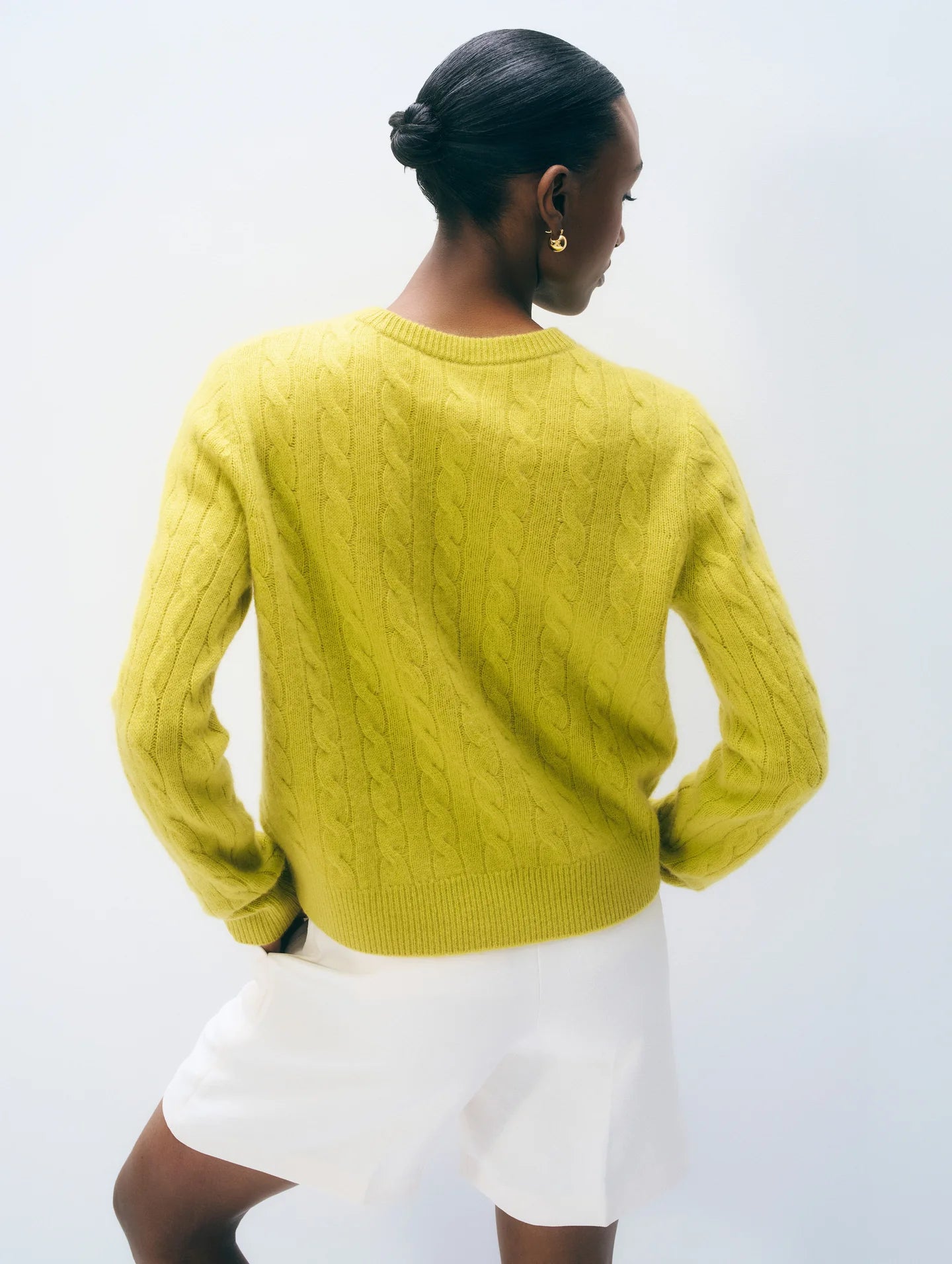 White & Warren Cashmere Cable Crewneck | Citronelle