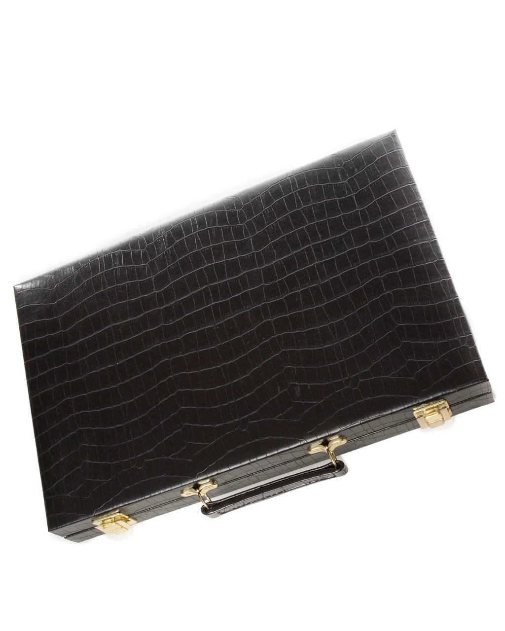 New School Backgammon Set (Black Croc)