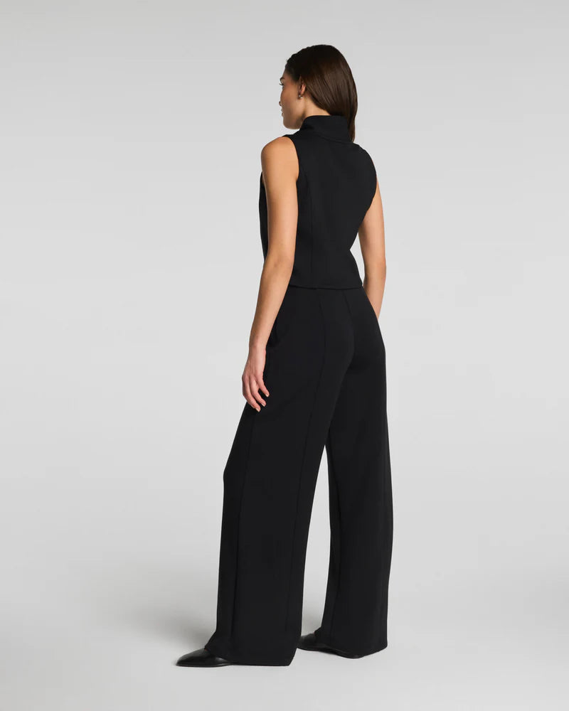 Shawl Collar Half Zip Jumpsuit