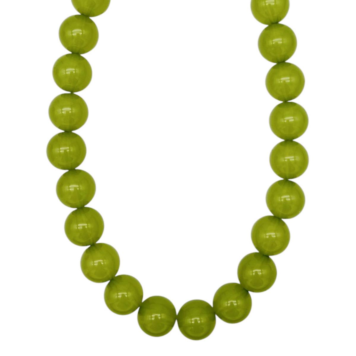 Round Bead Necklace - Olive