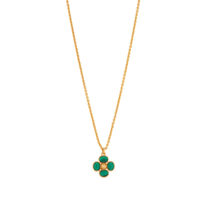 Capucine De Wulf  Berry Clover Double Sided Charm Necklace | Malachite Berry