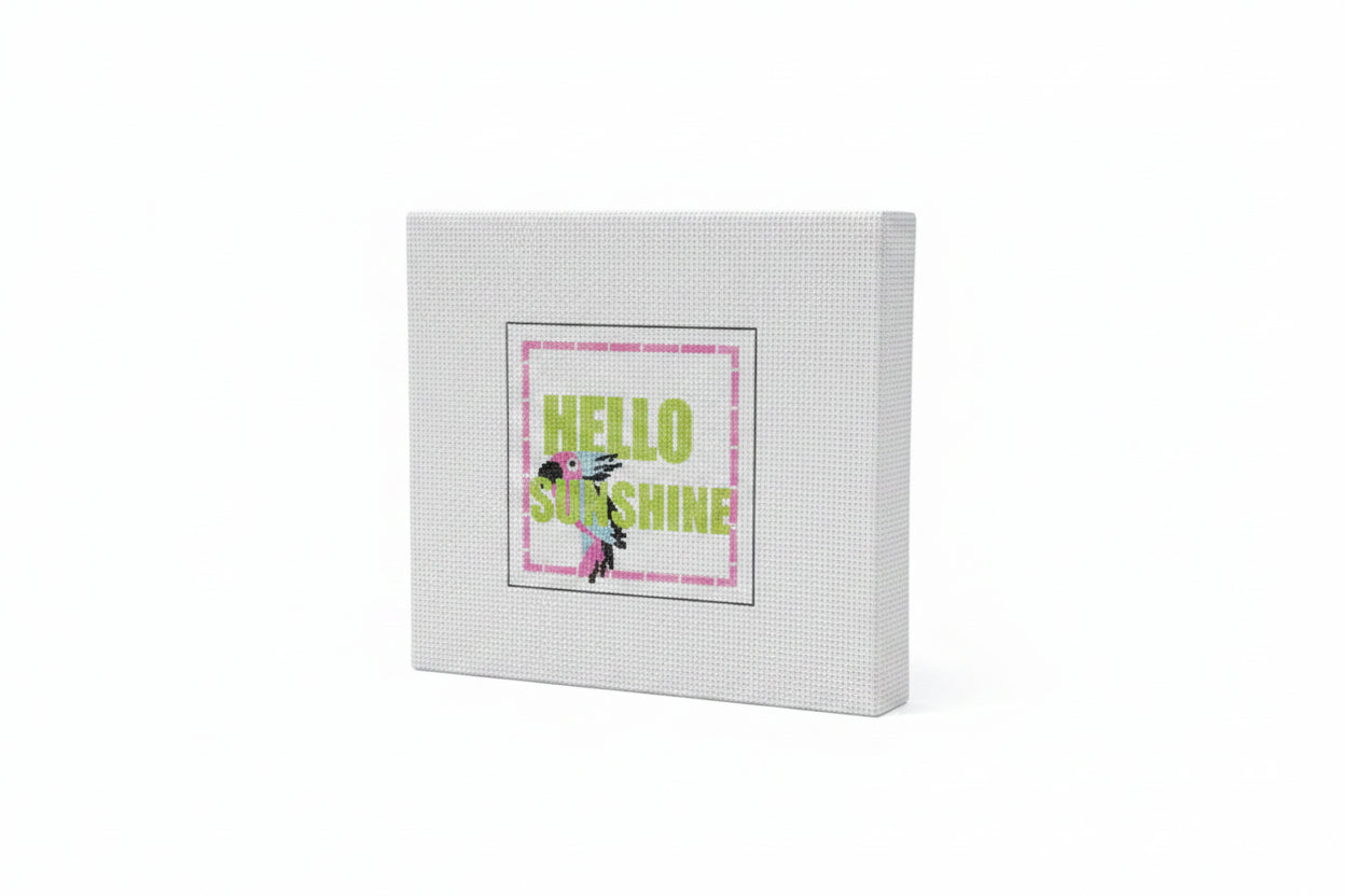 Mahjong Letters with Bird and Pink Bamboo Needlepoint Kit