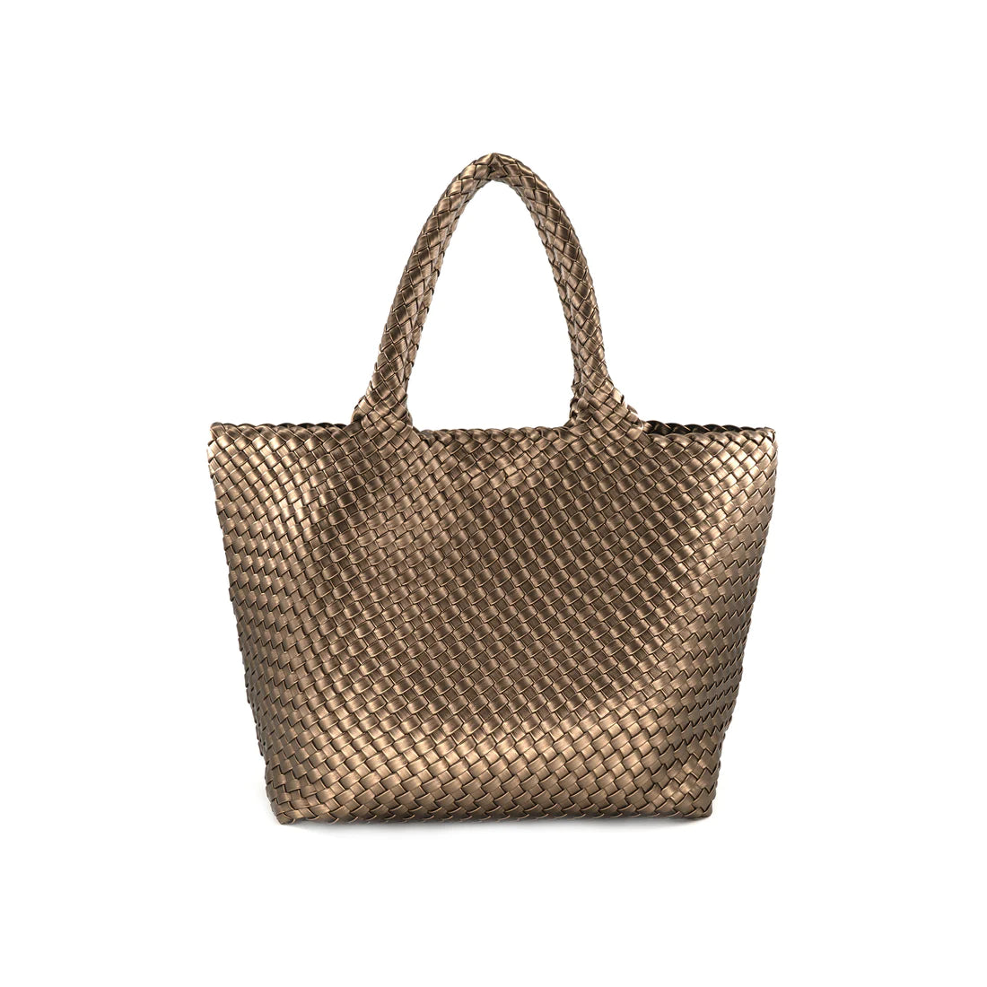 Vegan Leather Woven Tote - (multiple colors)