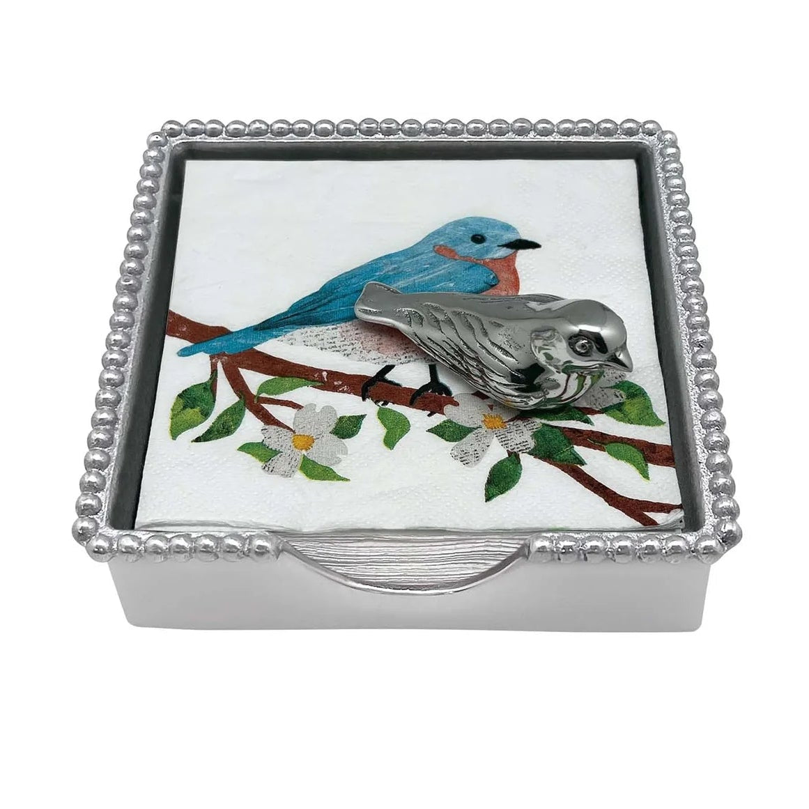 Mariposa Bird Beaded Napkin Box Set