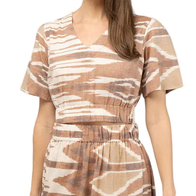 Beau & Ro Abby Top - Brown Ikat