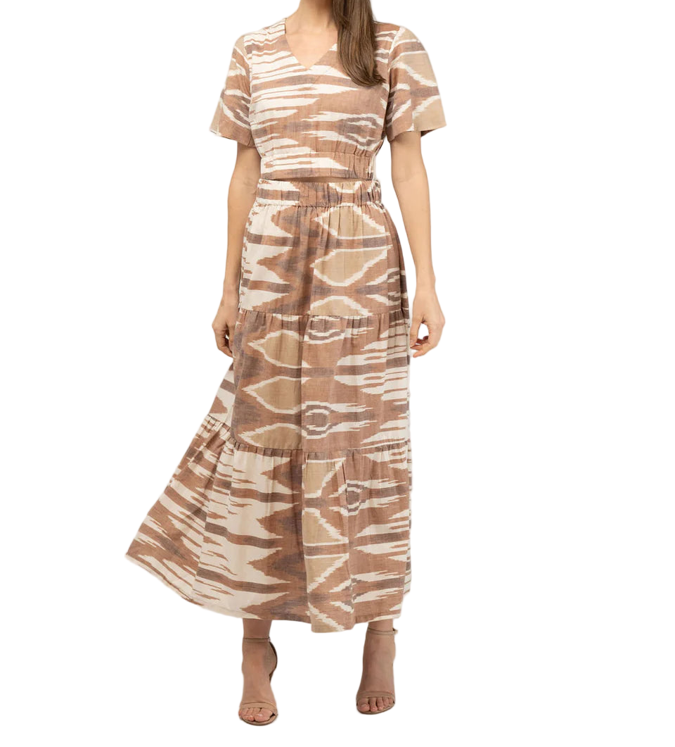 Beau & Ro Abby Top - Brown Ikat