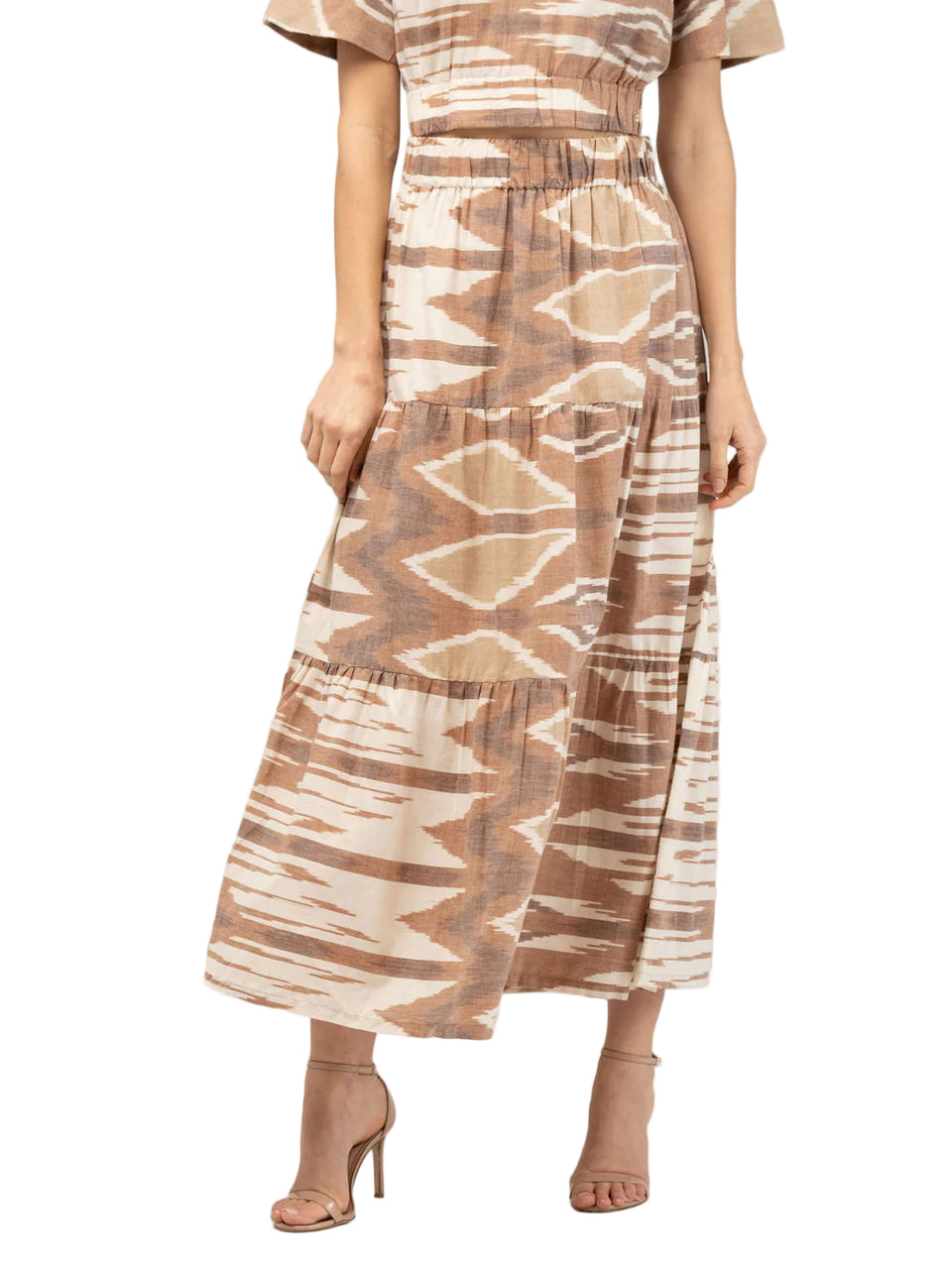 Beau & Ro Abby Skirt - Brown Ikat