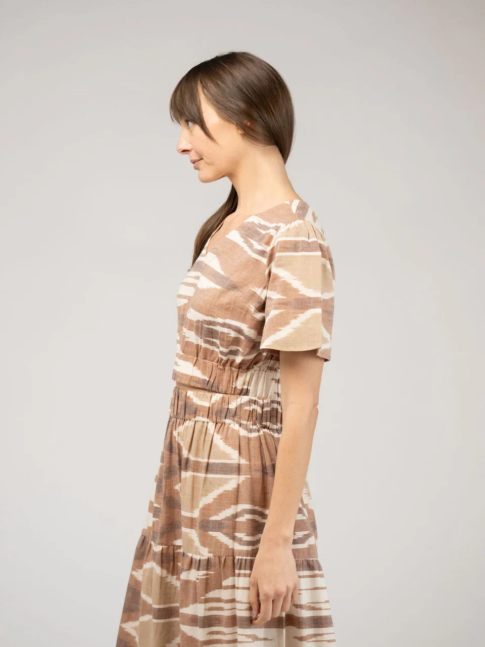 Beau & Ro Abby Top - Brown Ikat