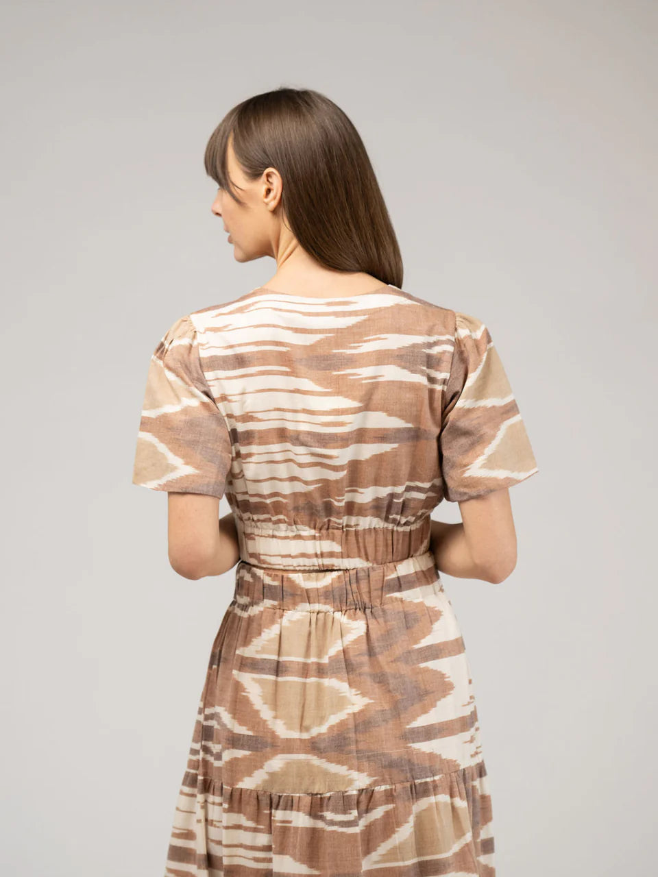 Beau & Ro Abby Top - Brown Ikat