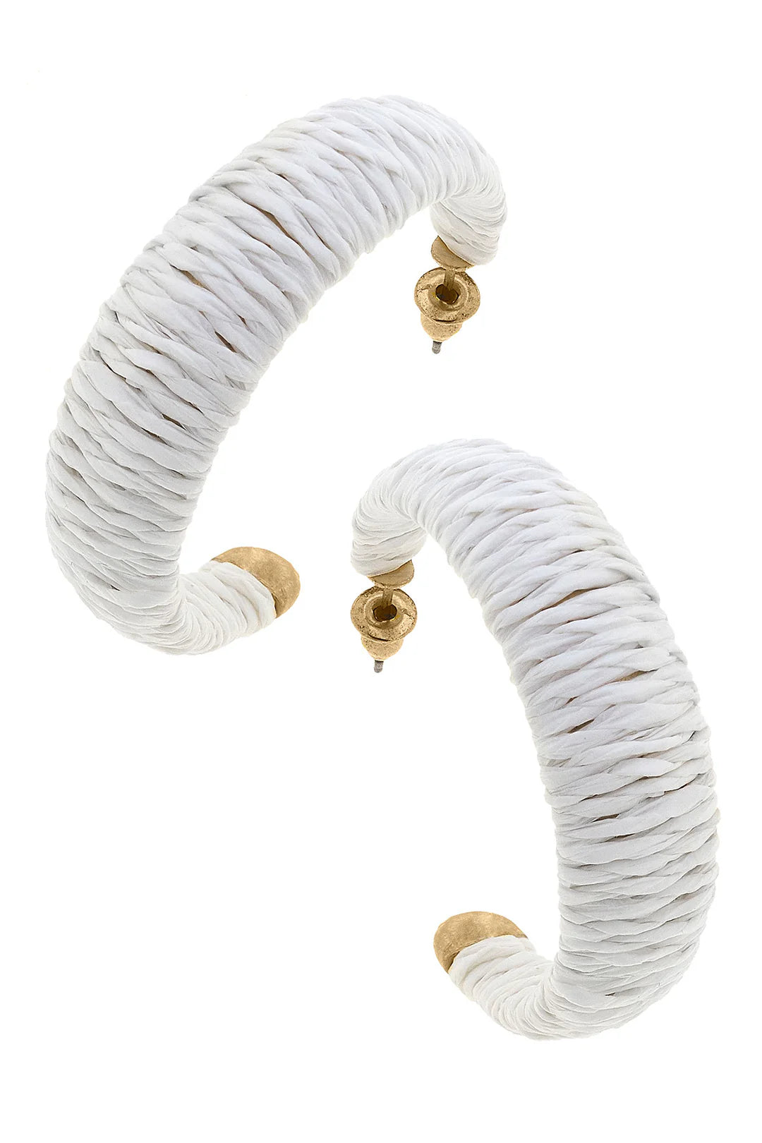 Cancun Raffia Hoop Earrings  - (natural or white)
