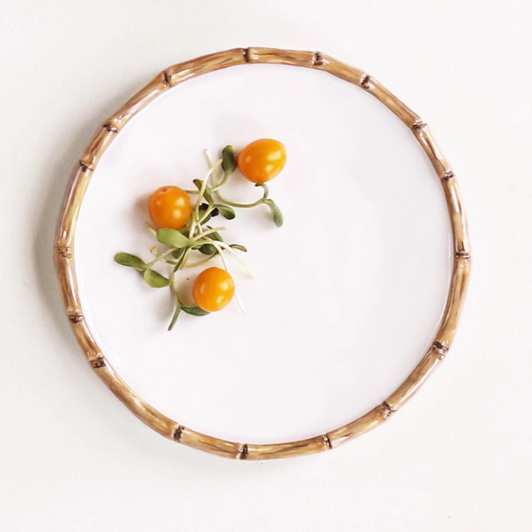Beatriz Ball Bamboo Salad Plates - Set of 4 - White and Natural
