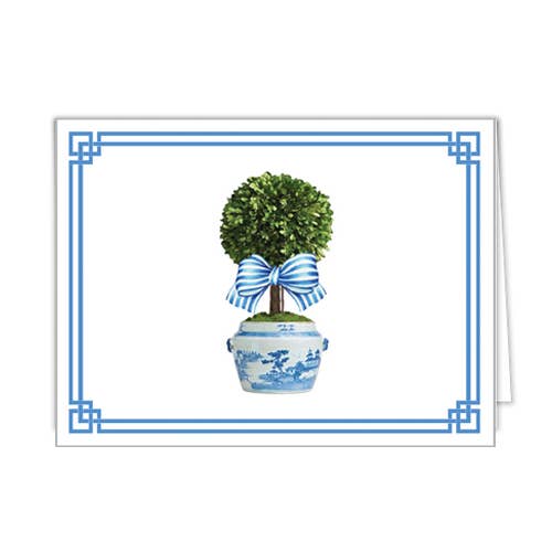 Striped Topiary Folded Notecards