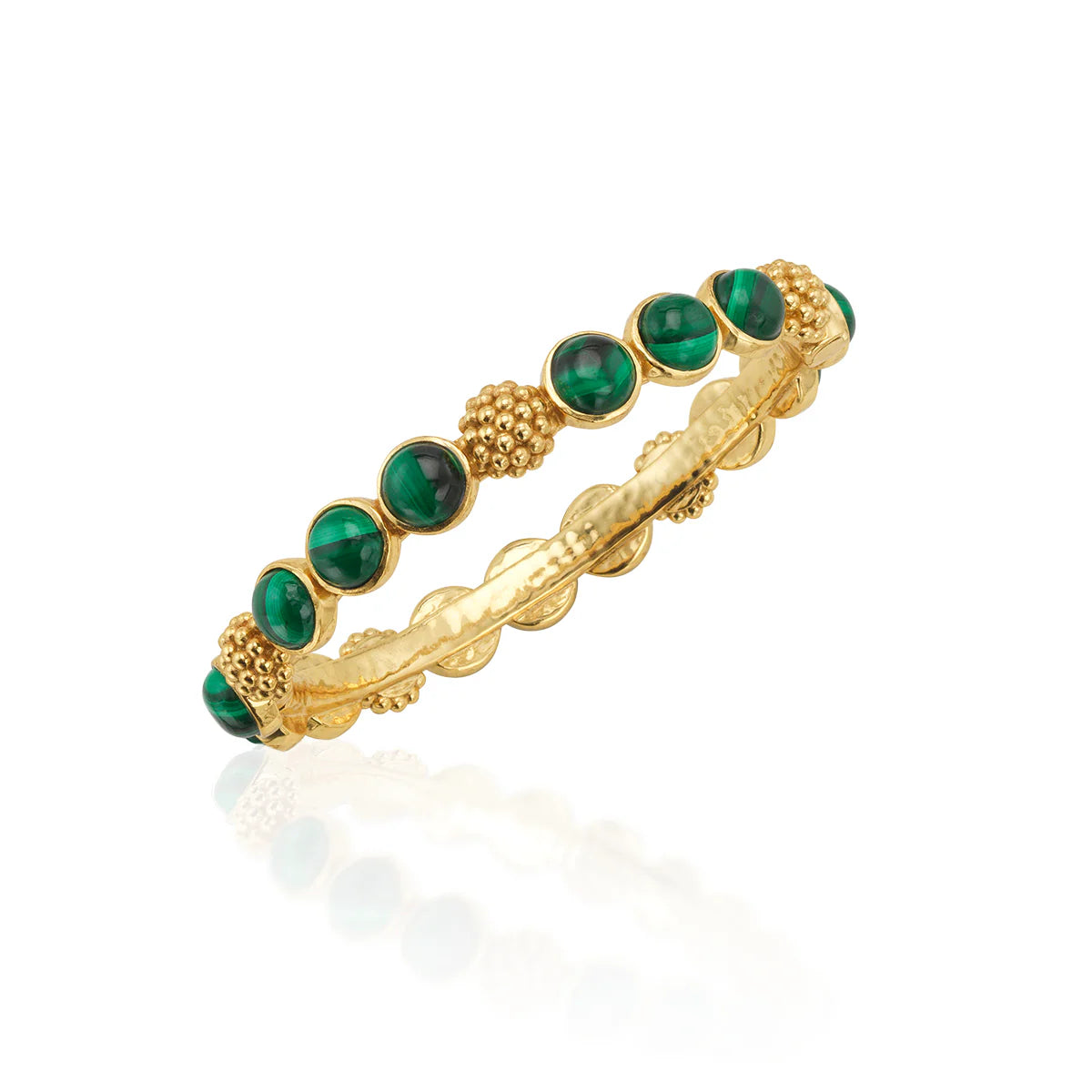 Capucine de Wulf Gem Hinged Bangle - Malachite