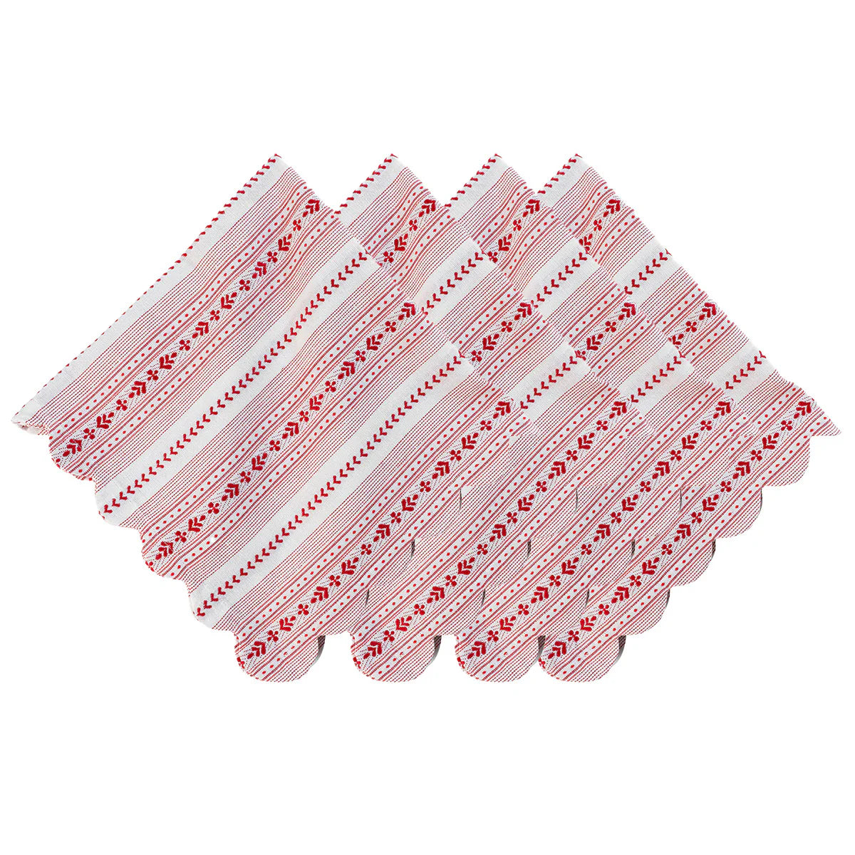 Juliska  Villa Stripe  Napkin Set/4 - Red