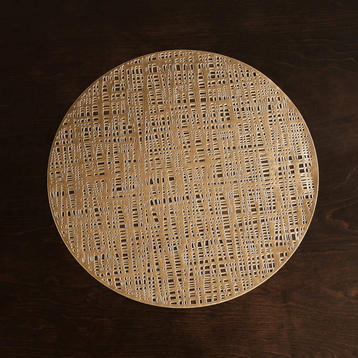 Gold Woven 15" Round Gold Placemat
