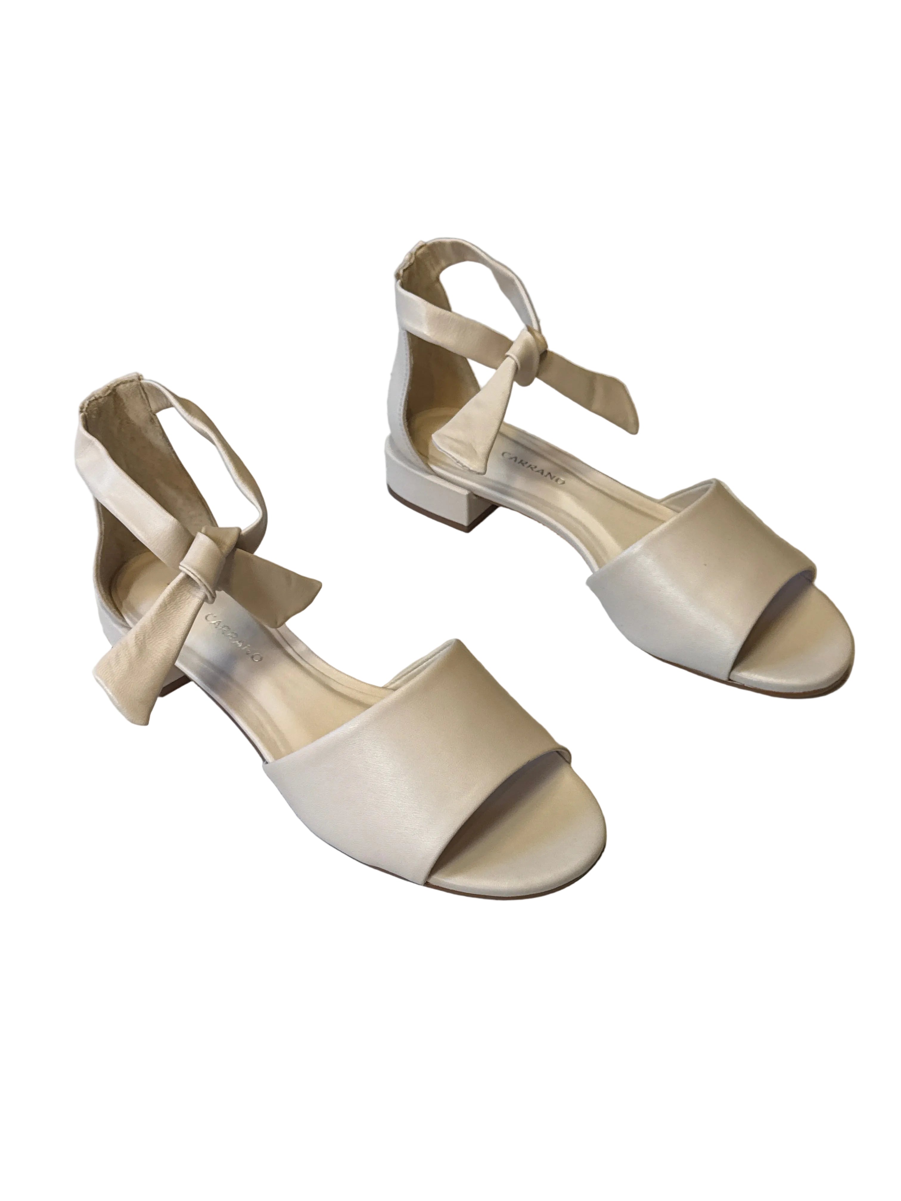 Darci-Dress Ankle Tie Leather Heel - Mestico Cotton