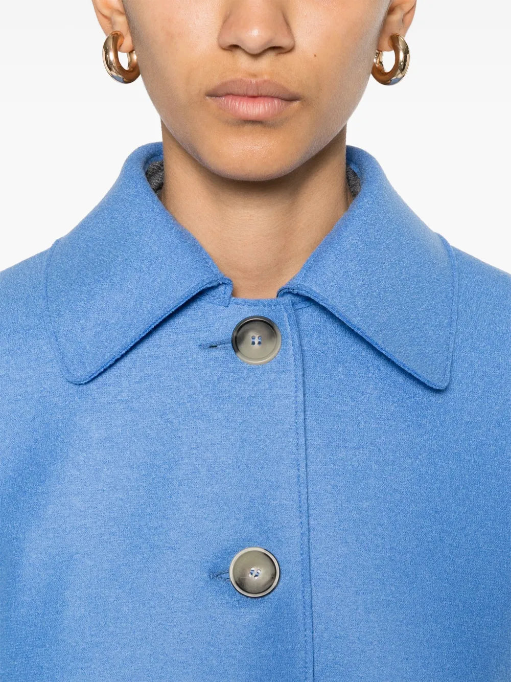 Harris Wharf London Short Loden Light Pressed Wool - Azure