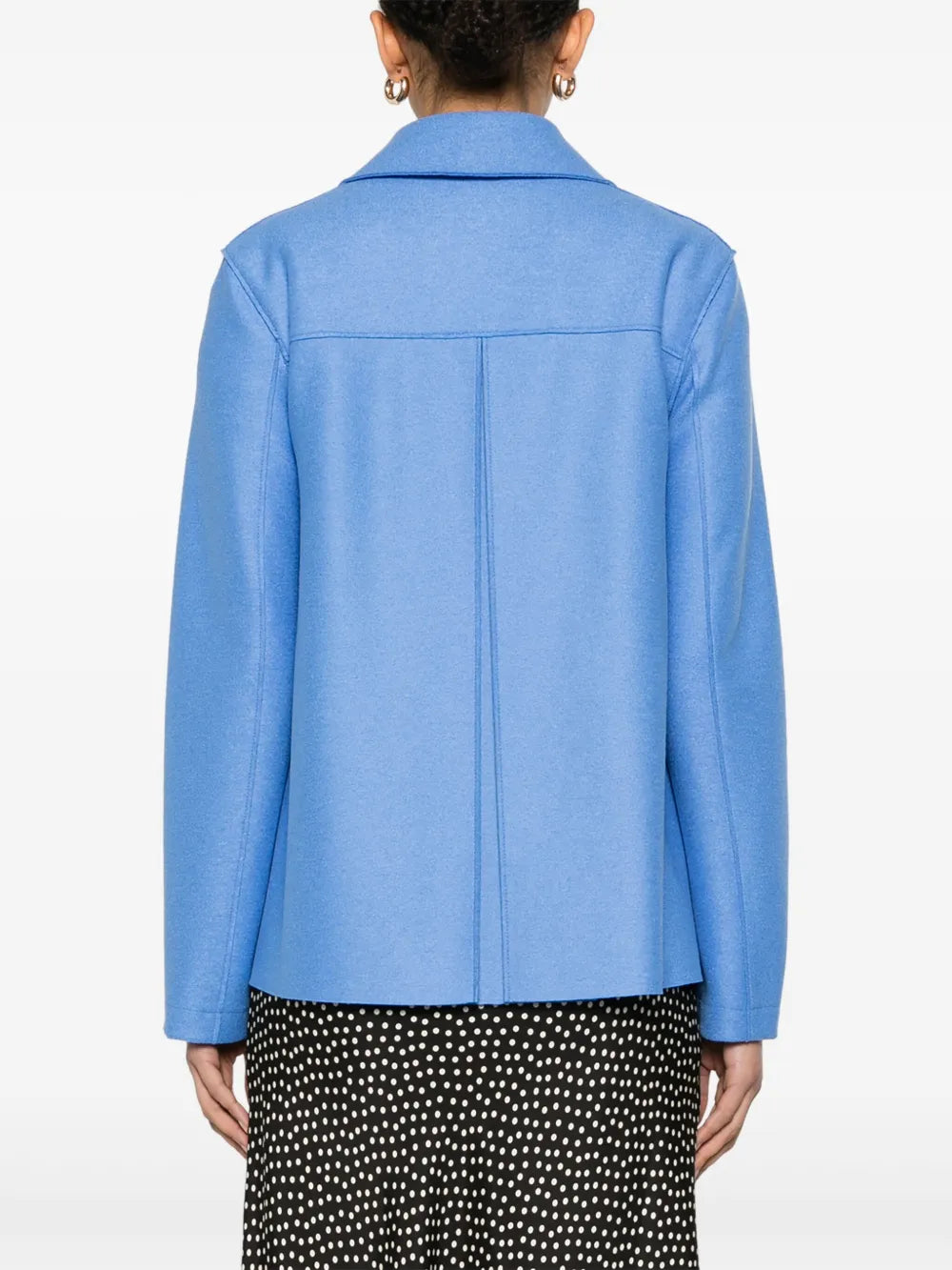 Harris Wharf London Short Loden Light Pressed Wool - Azure