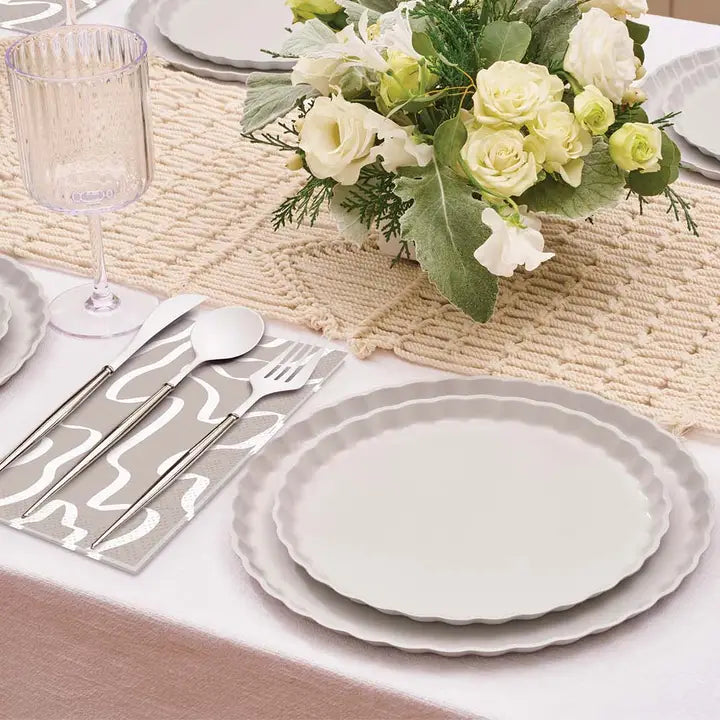 Plastic Cutlery/24 Piece - Service for 8/Blue, Gold or Silver