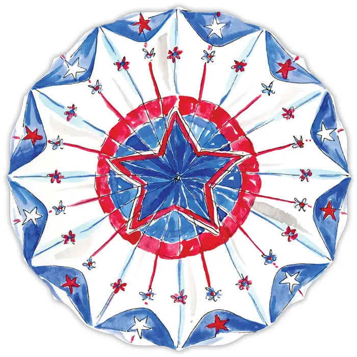 Posh Die Cut Placemat Handpainted Star Pinwheel (Circle)