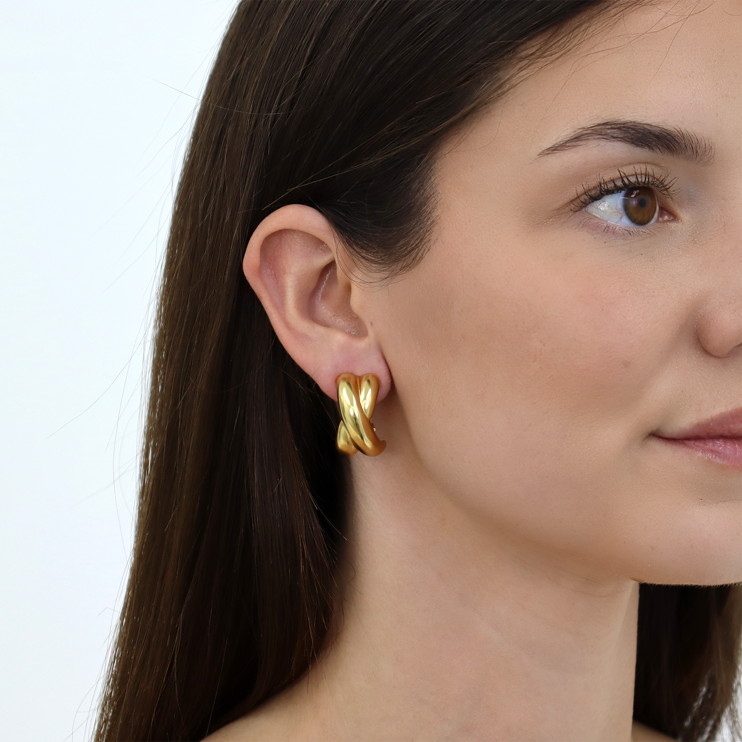 Criss Cross Clip - On - 24K Gold Plated