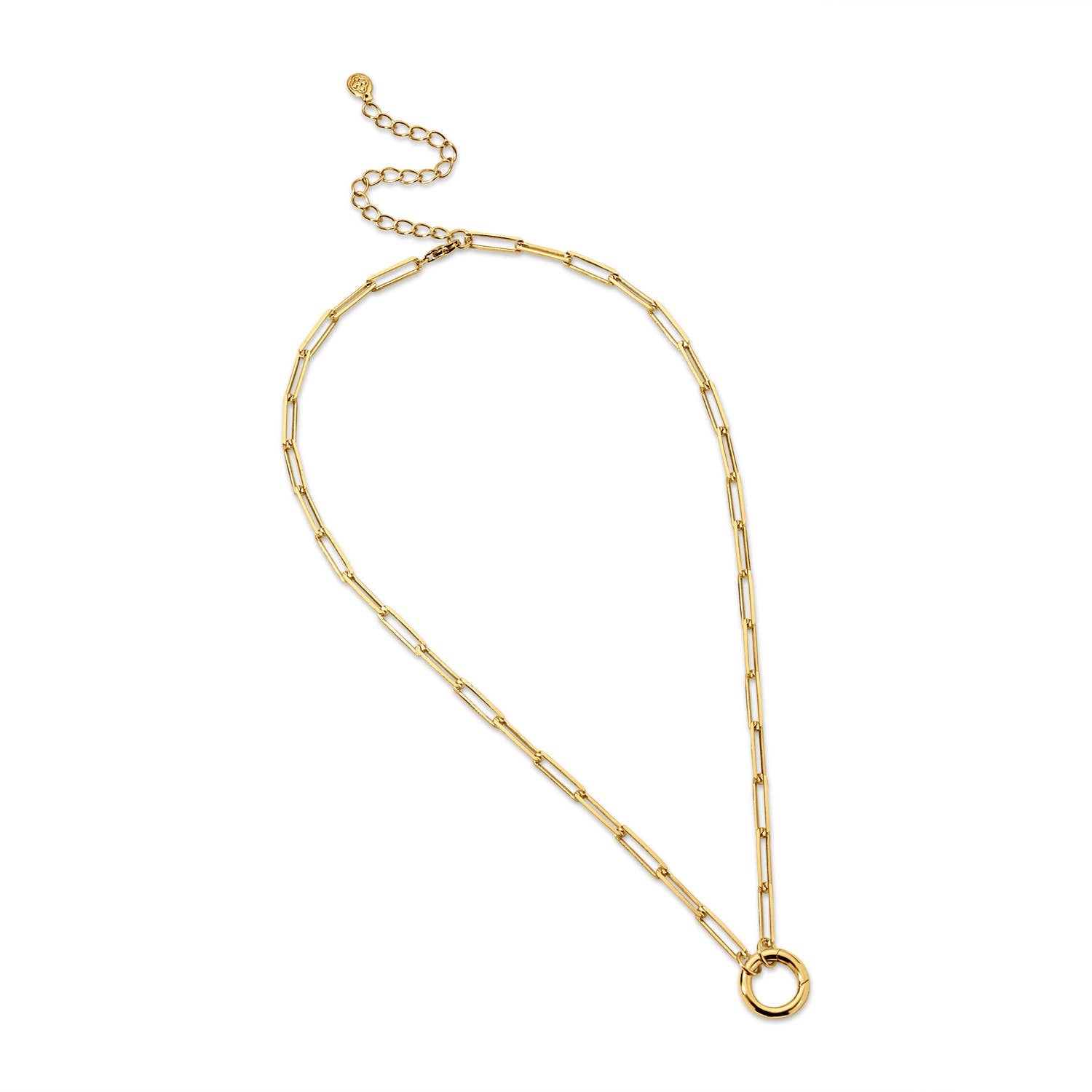 Paper Clip Gold Charm Necklace
